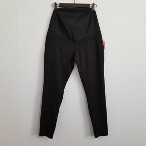 NWT Isabel Maternity Black Crossover Panel Skinny Pants Size 2